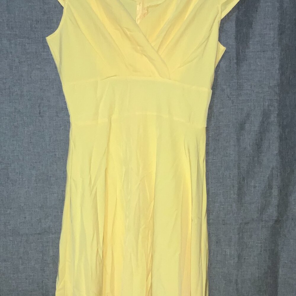 🎉Retro Stage Yellow Vintage-Style Fit & Flare Midi Dress - Small - Picture 3 of 3